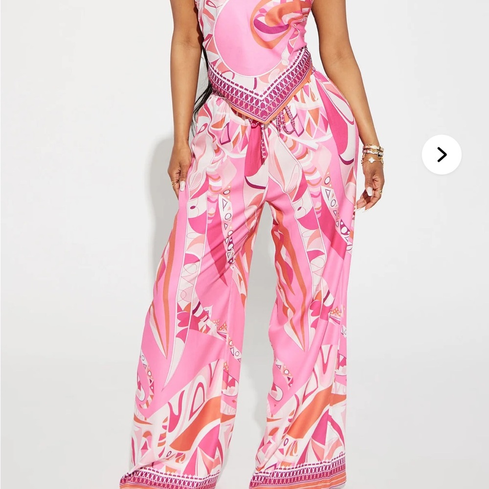 Pink Patterned Pants set